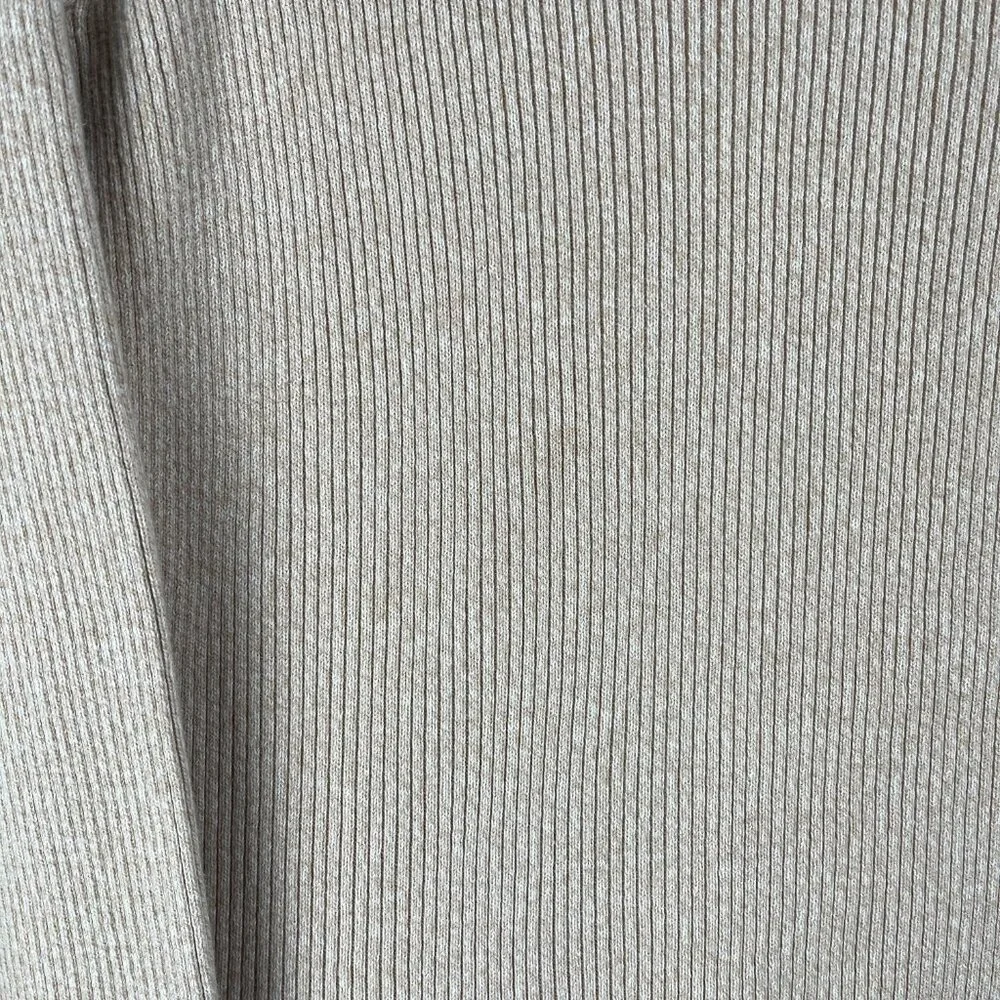 Karen Scott Pullover Sweater Women’s Small Cream Ribbed Marled V Neck Preppy Y2K